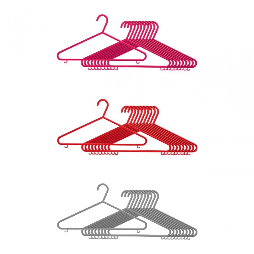 Grey Plastic Adult Hangers - Set Of 10