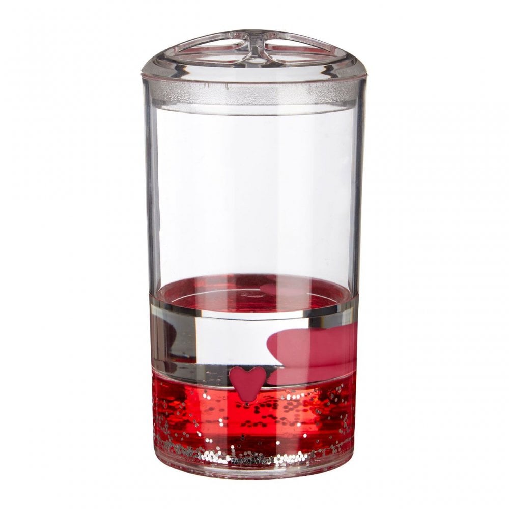 Acrylic Hearts Toothbrush Holder