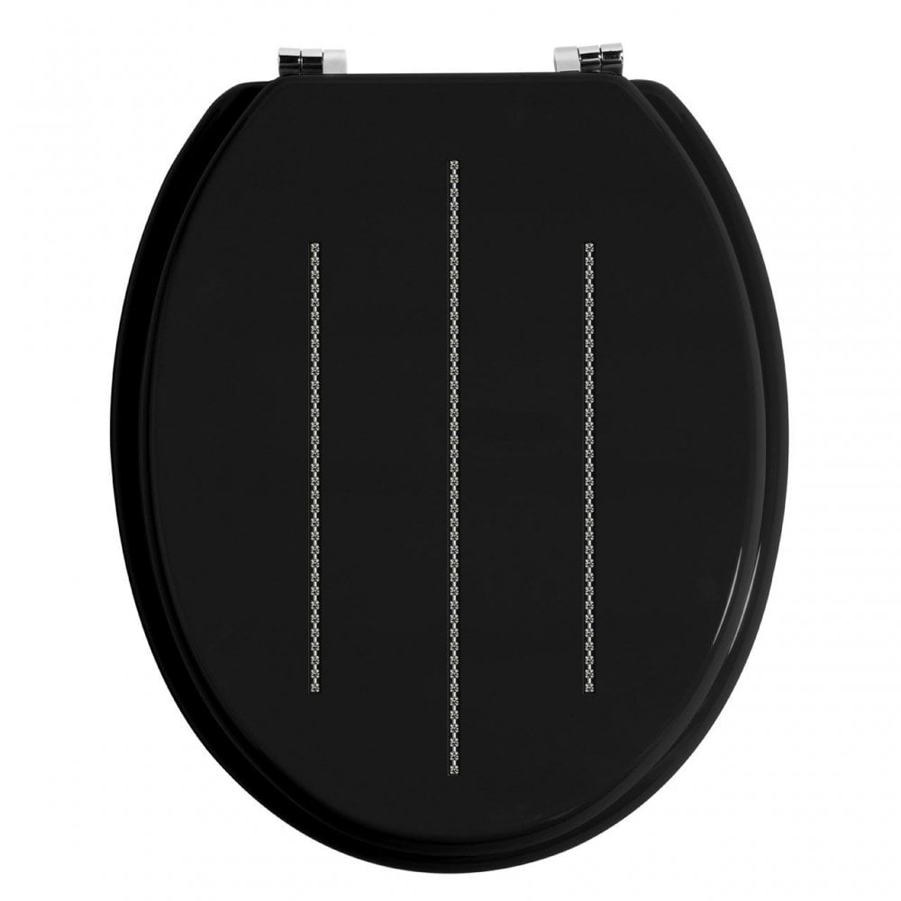 Black Toilet Seat With Diamante Detail