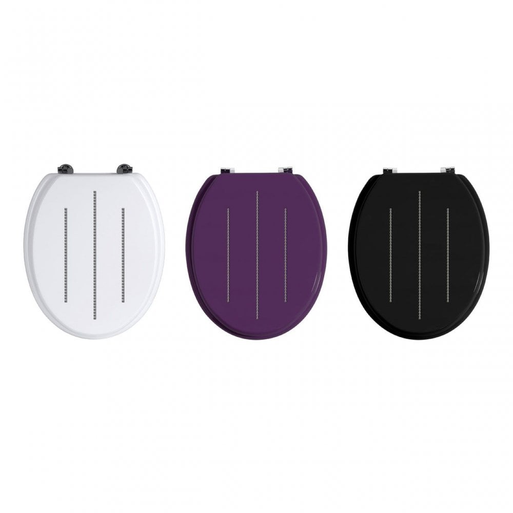 Black Toilet Seat With Diamante Detail