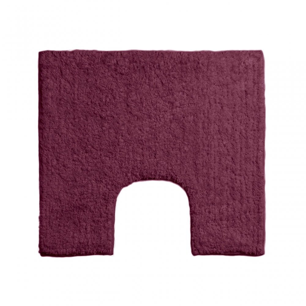 Purple Cotton Bath Mat And Pedestal Set