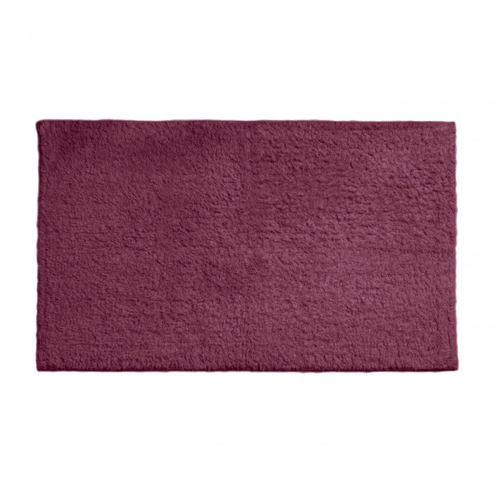 Purple Cotton Bath Mat And Pedestal Set