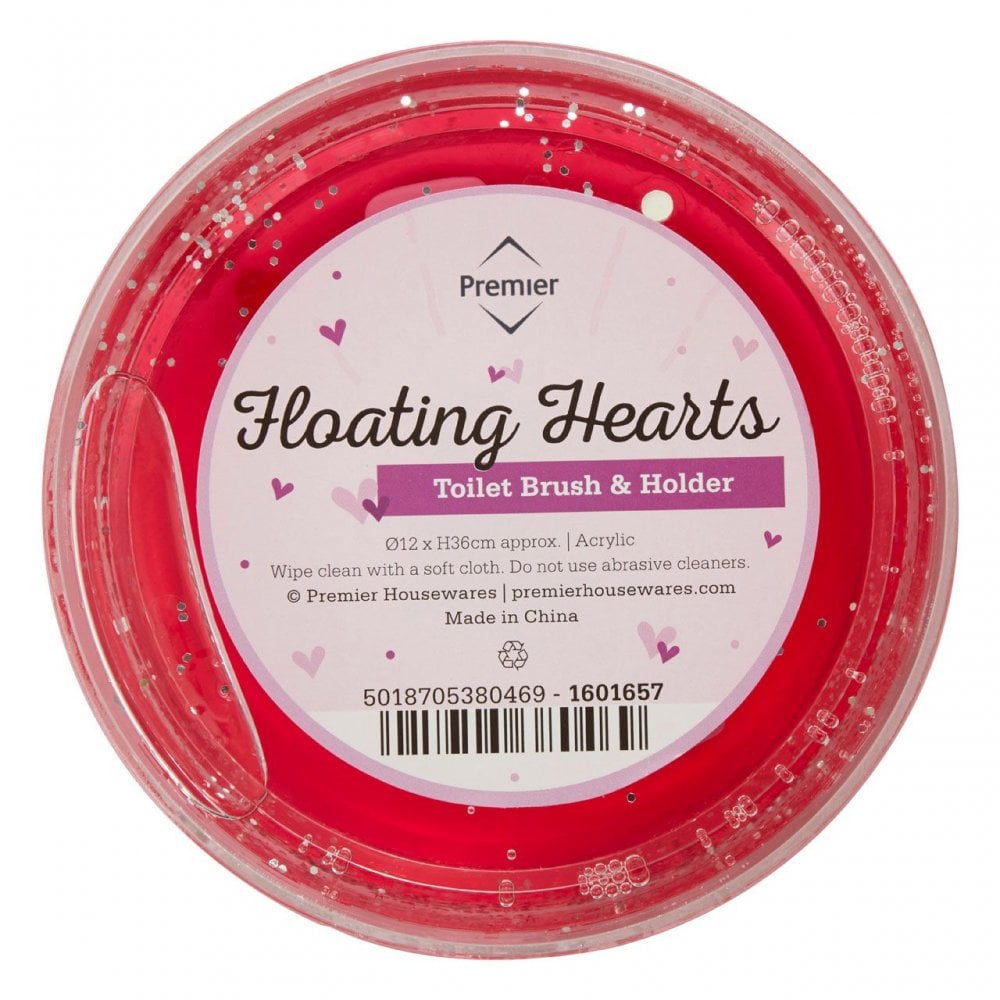 Acrylic Hearts Toilet Brush Holder