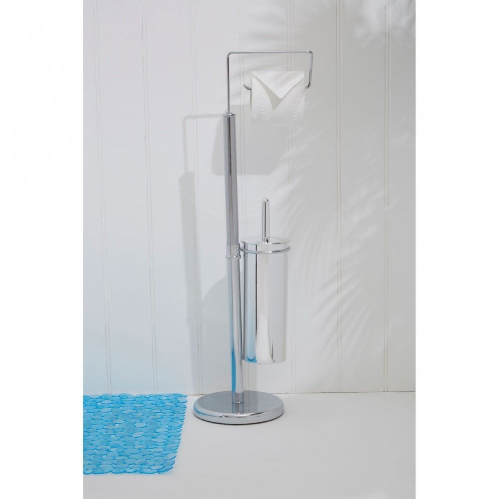 Chrome Toilet Brush And Roll Holder