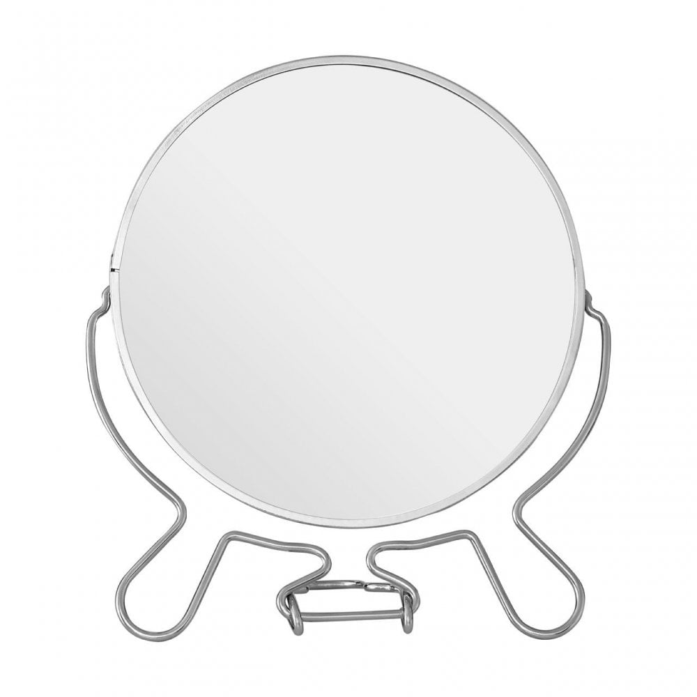 Silver Effect Two Sided Small Shaving Mirror