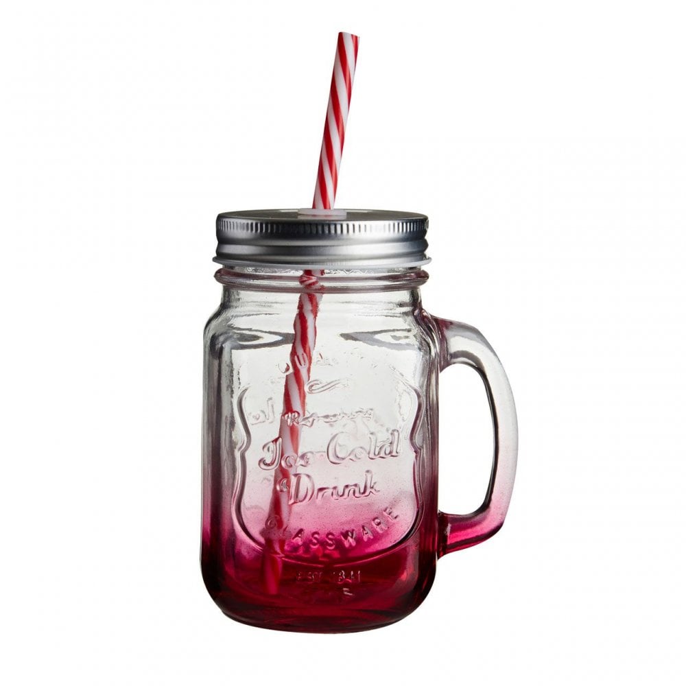 Embossed Coloured Mason Jar Mug