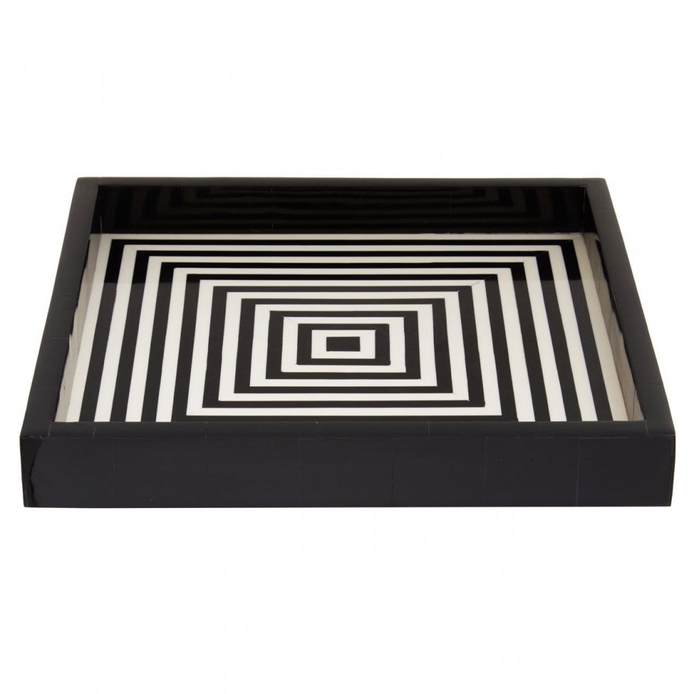 Donato Black And White Finish Tray