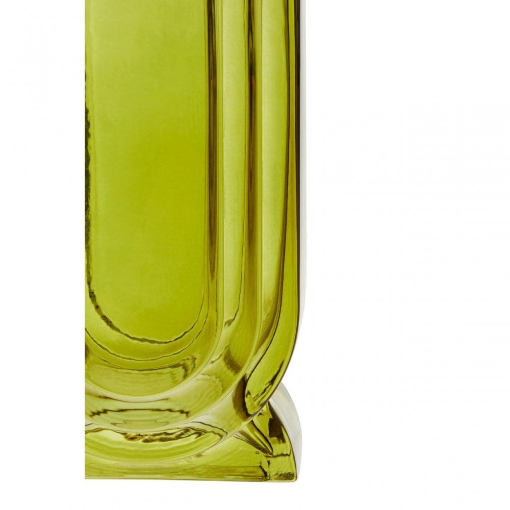 Edan Small Olive Green Glass Vase