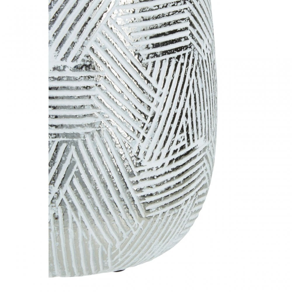 Honna Small White Silver Ceramic Planter