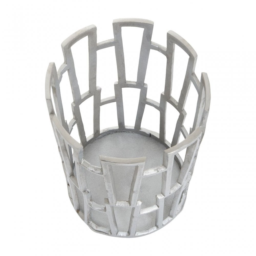 Delphi Large Silver Finish Candle Holder