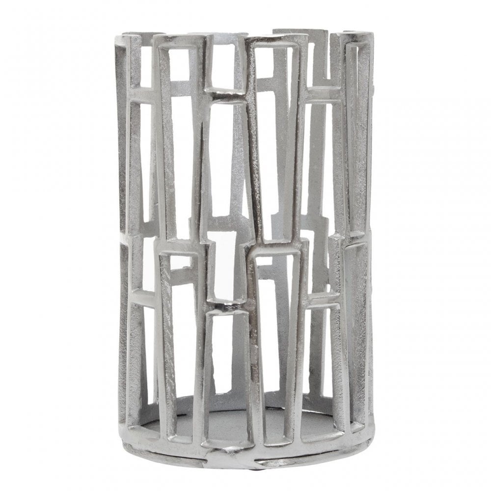 Delphi Small Silver Finish Candle Holder