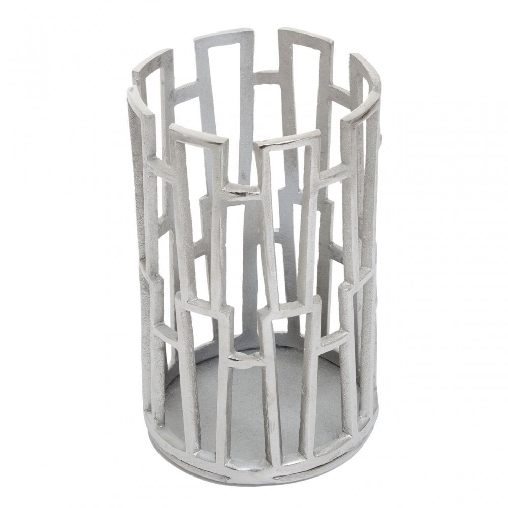 Delphi Small Silver Finish Candle Holder