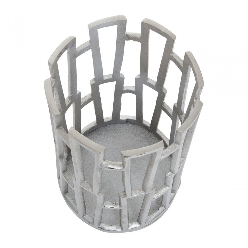 Delphi Small Silver Finish Candle Holder