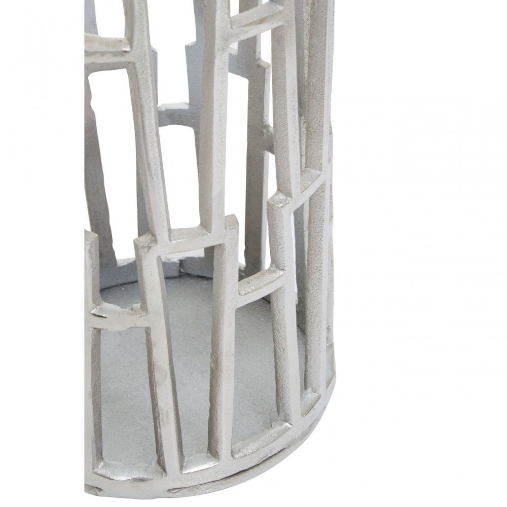 Delphi Small Silver Finish Candle Holder