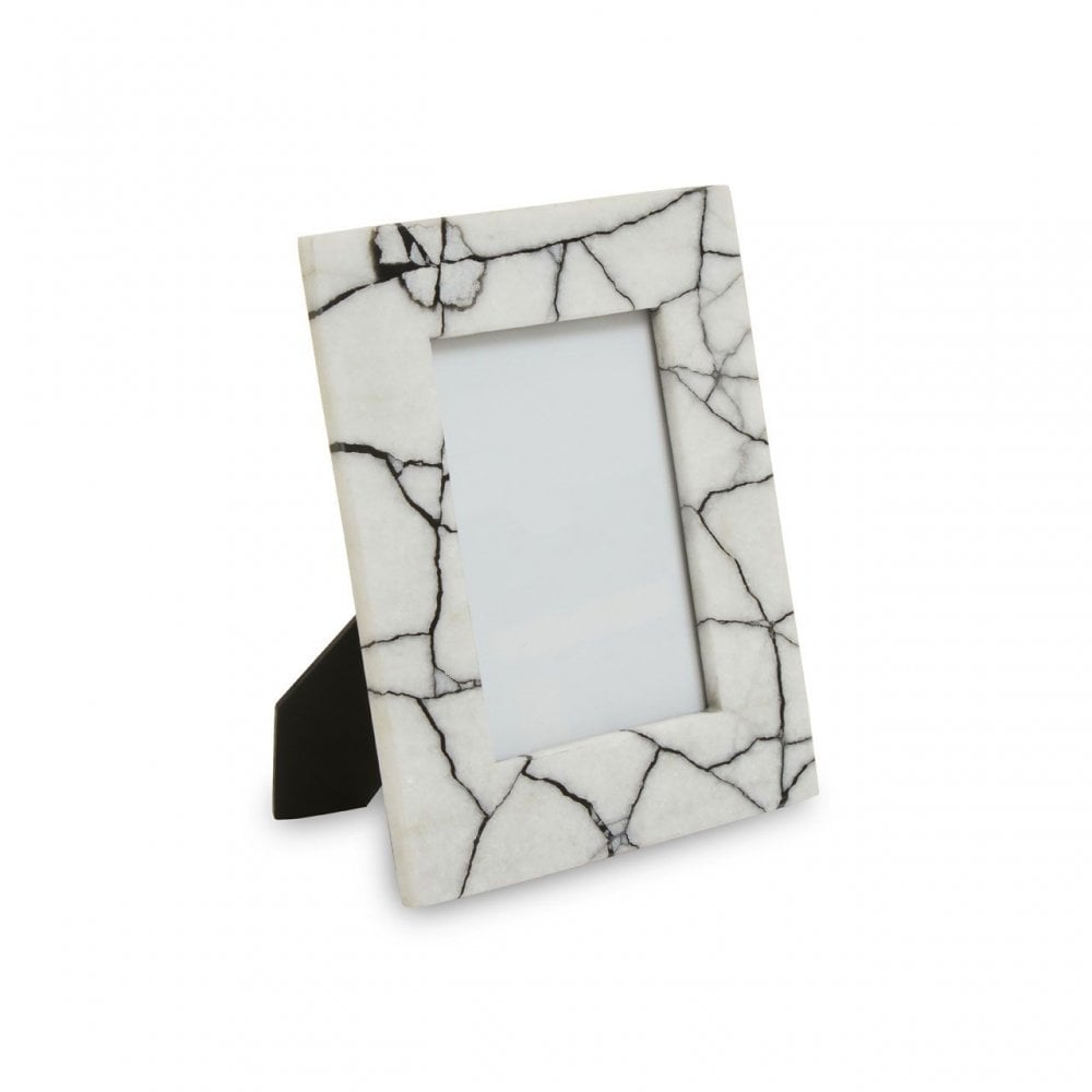 Marmara Large Black And White Marble Photo Frame