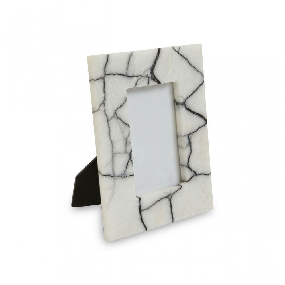 Marmara Small Black And White Marble Photo Frame
