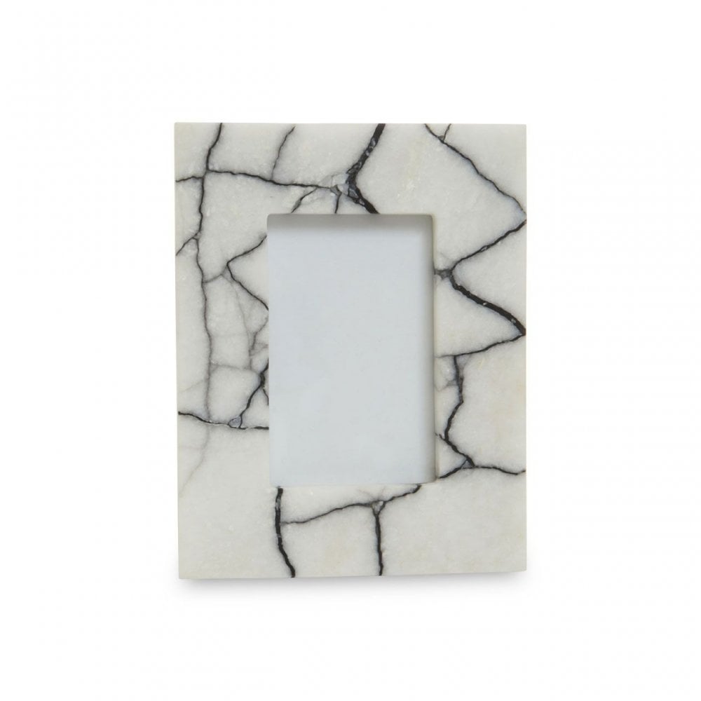 Marmara Small Black And White Marble Photo Frame