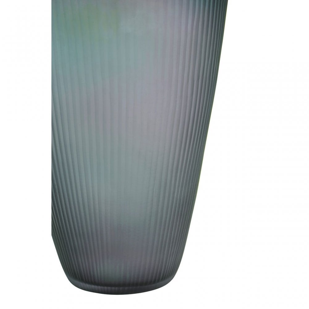 Hessa Cut Glass Vase With Chrome Effect