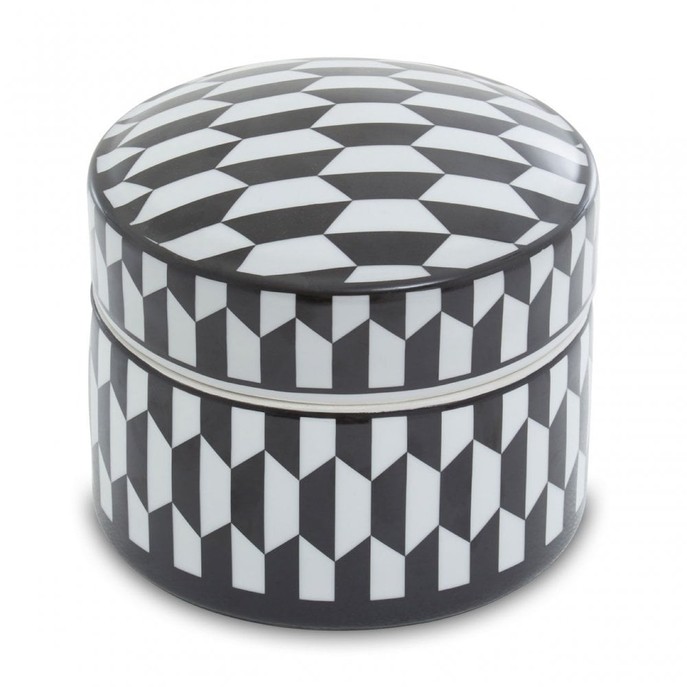 Marlo Geometric Print Ceramic Trinket Box