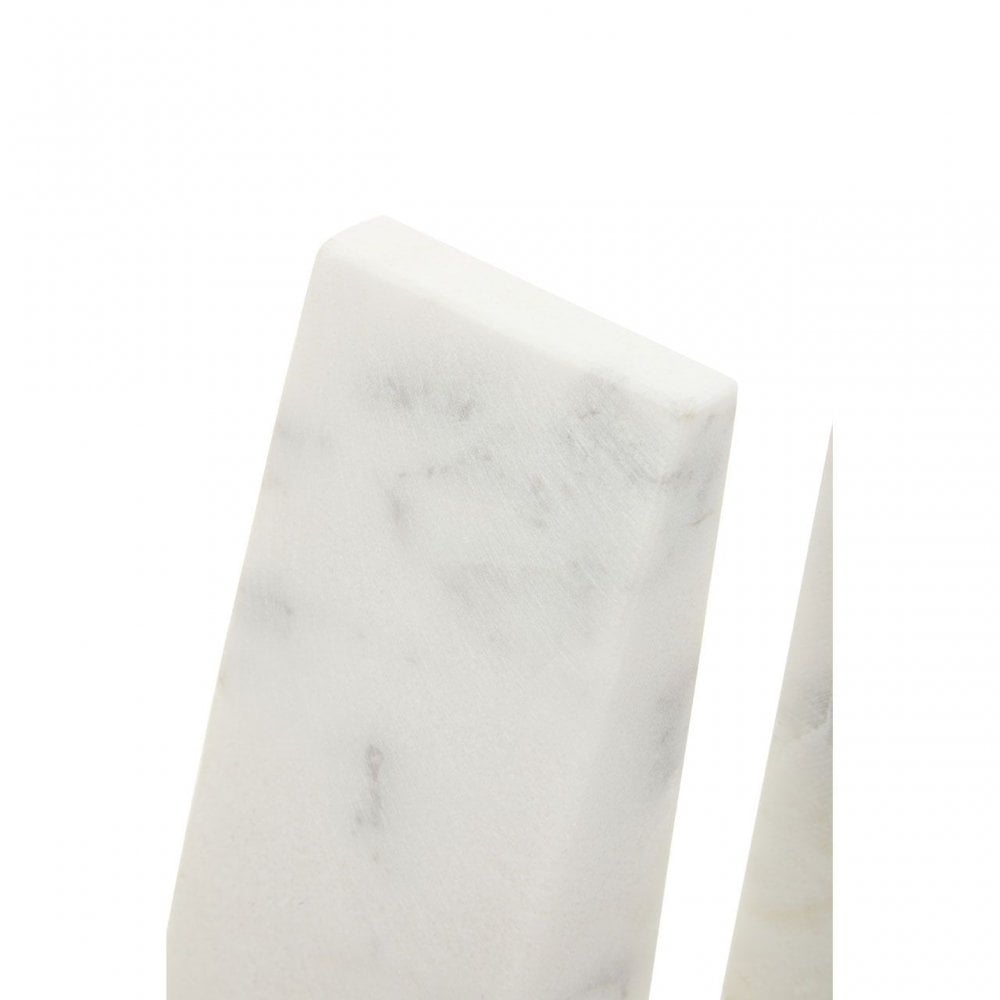 White Marble Bookends