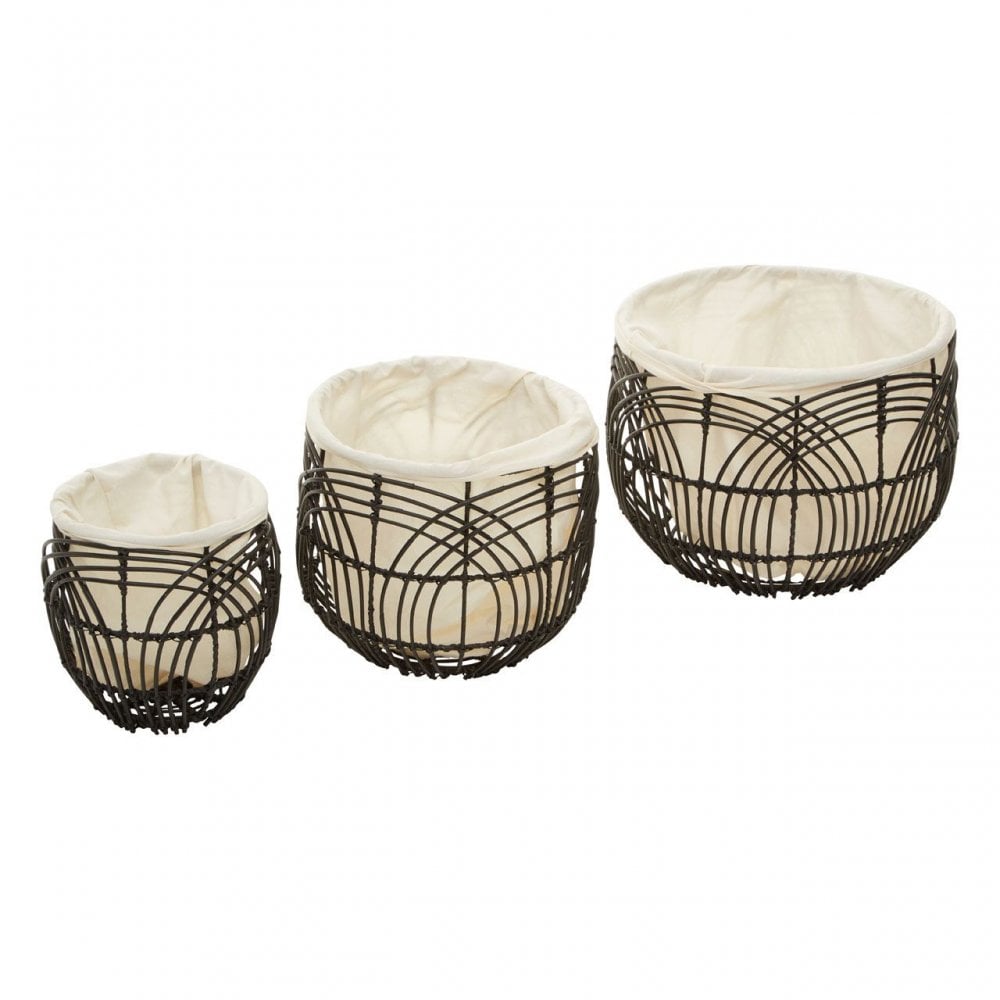 Arles Set Of 3 Rattan Baskets