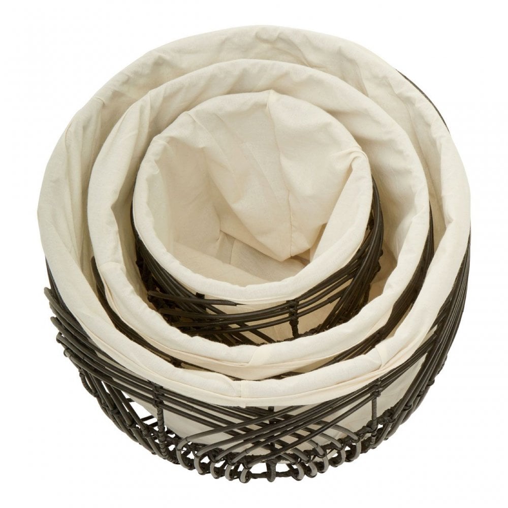 Arles Set Of 3 Rattan Baskets