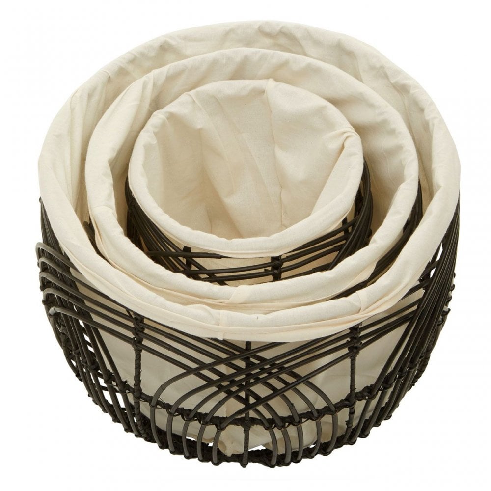 Arles Set Of 3 Rattan Baskets