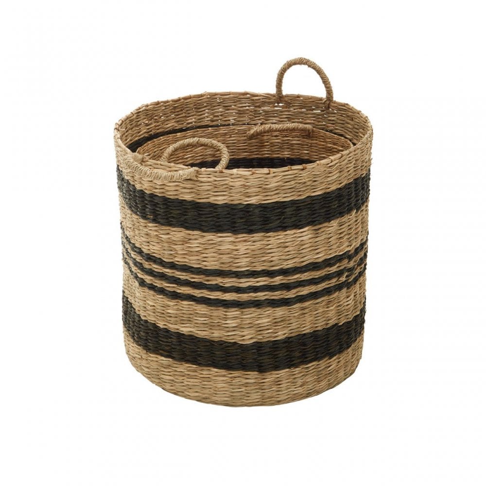 Arles Black Stripes Seagrass Baskets