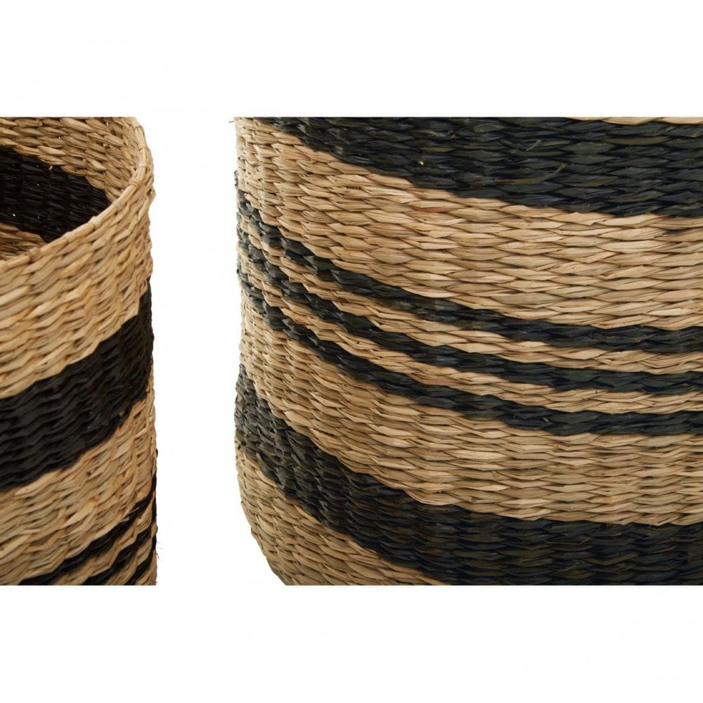 Arles Black Stripes Seagrass Baskets