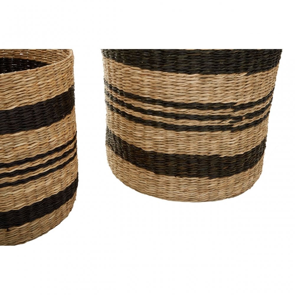 Arles Black Stripes Seagrass Baskets