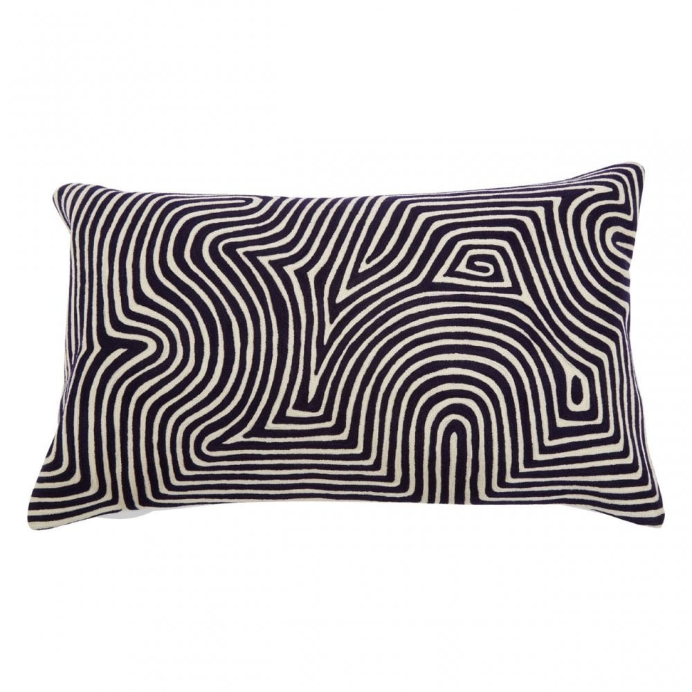 Bosie Ozella Navy And White Rectangular Cushion