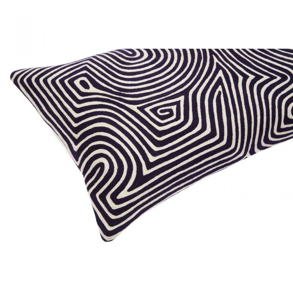Bosie Ozella Navy And White Rectangular Cushion