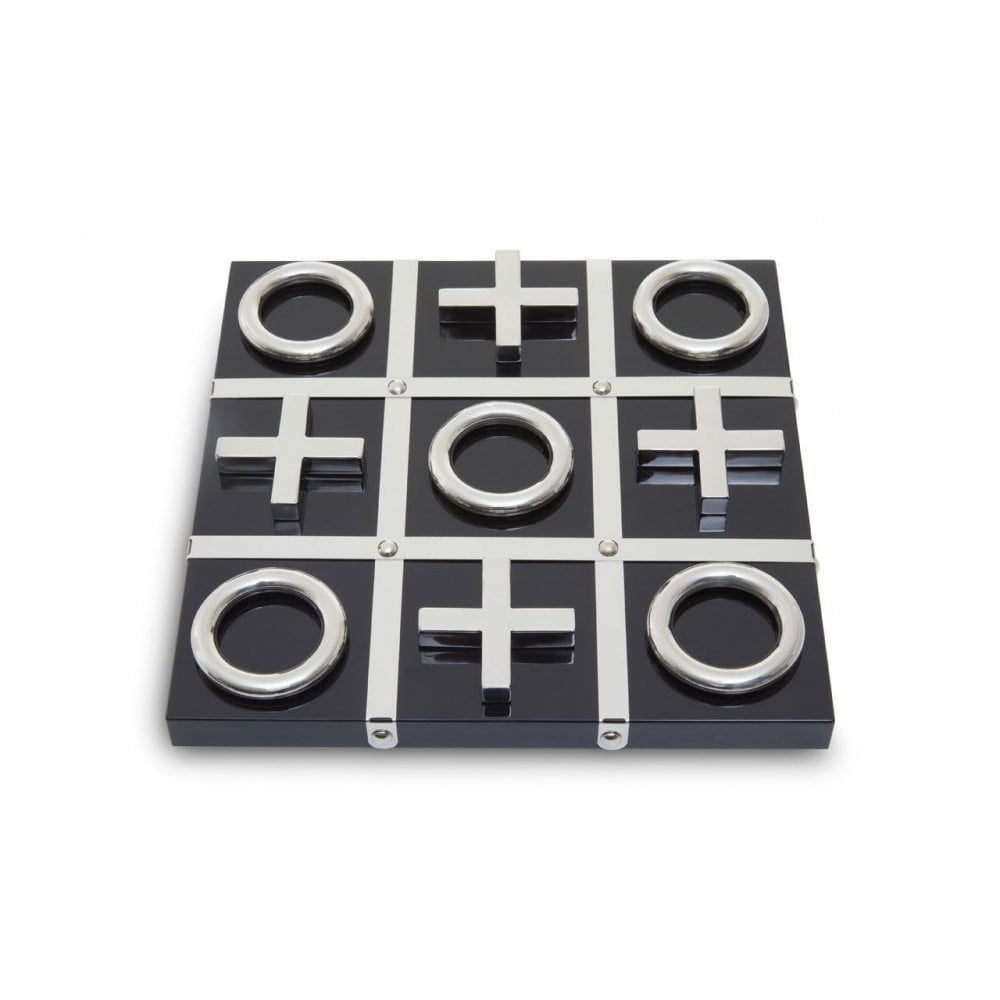 Flos Black And Silver Tic Tac Toe Game