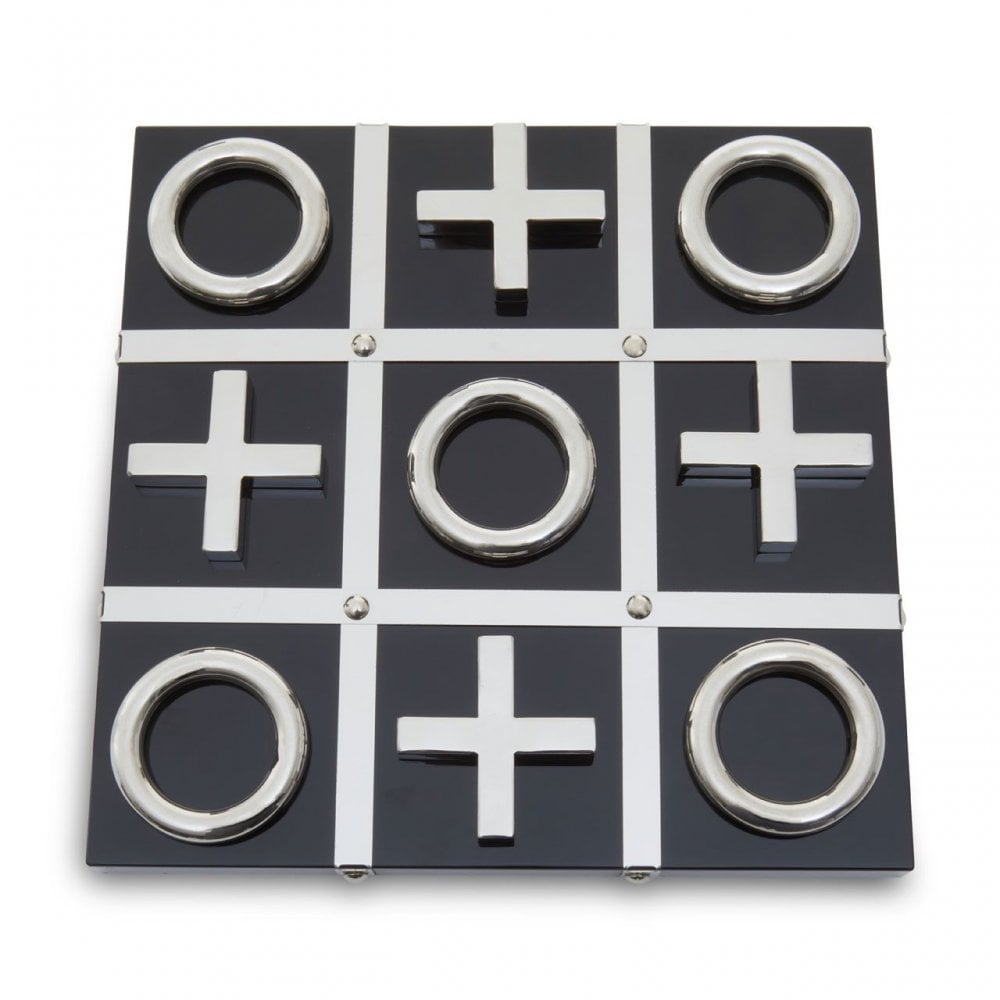 Flos Black And Silver Tic Tac Toe Game