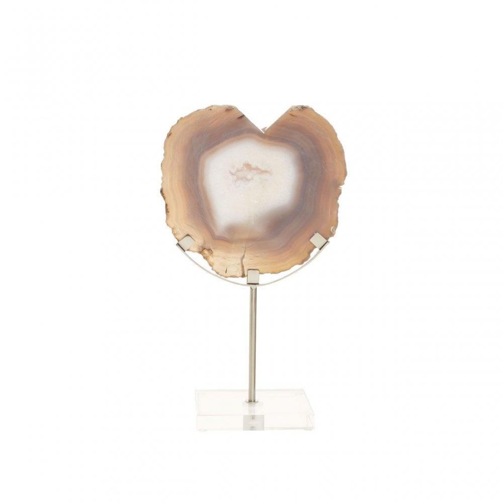 Bowerbird White & Silver Agate Sculpture