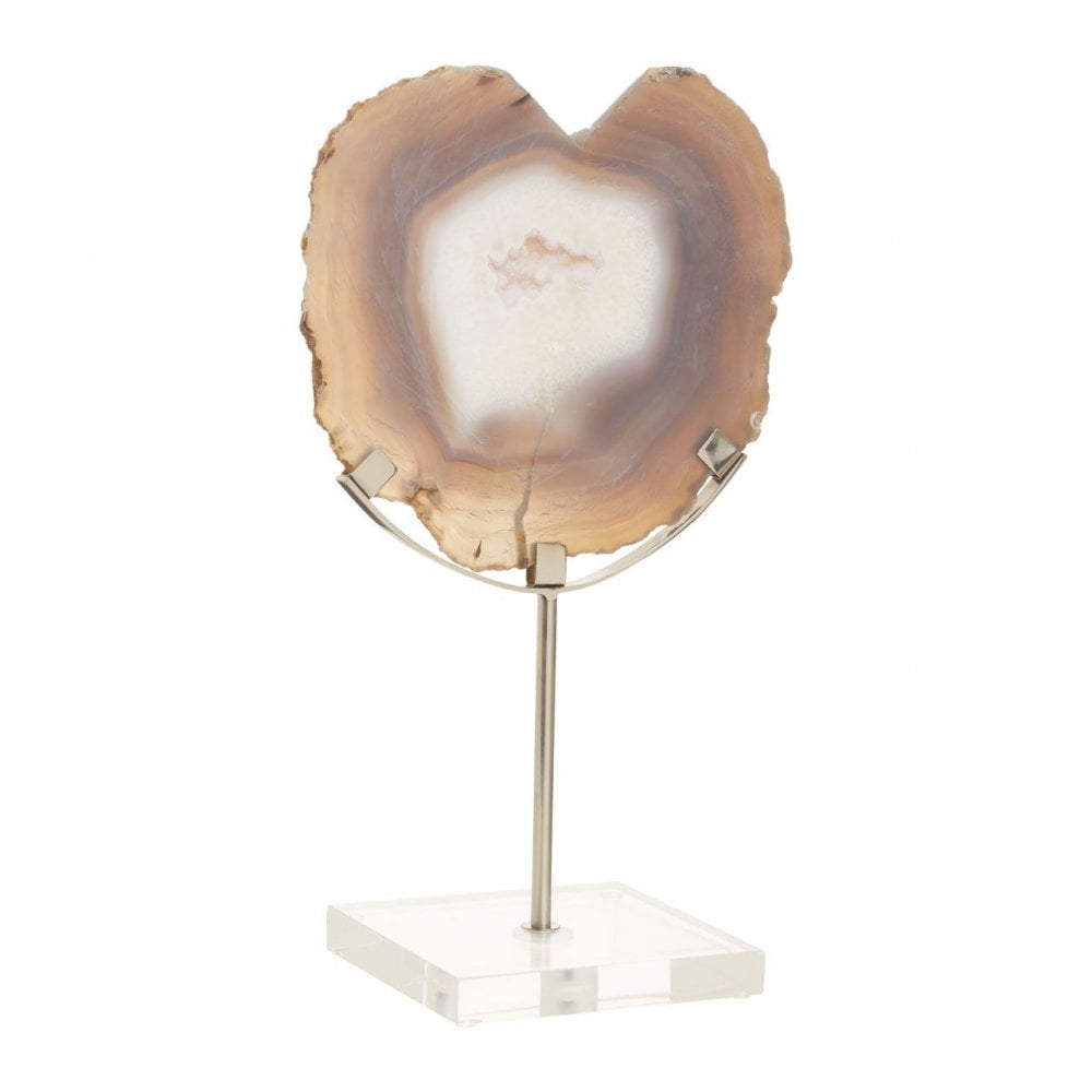 Bowerbird White & Silver Agate Sculpture