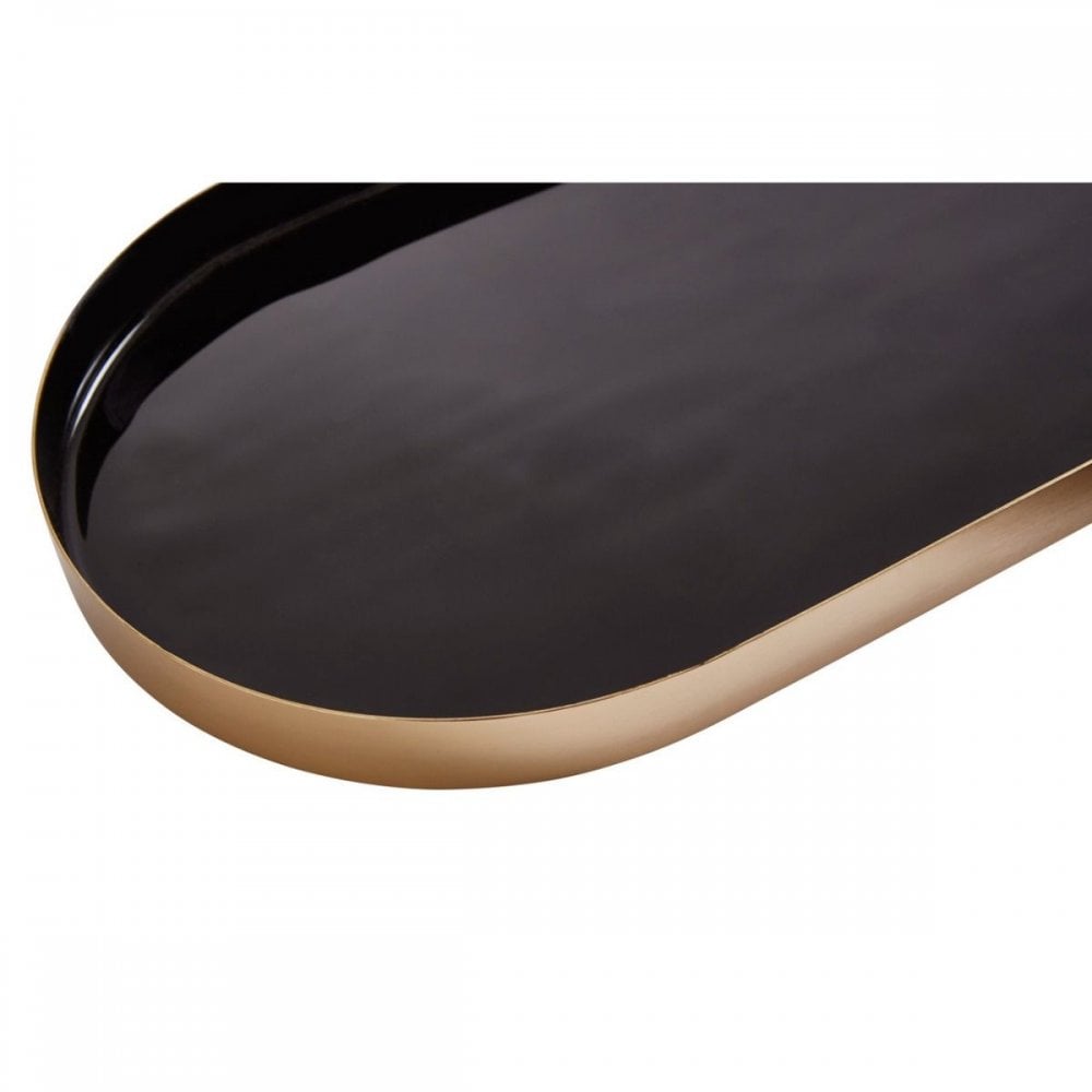 Elva Set Of 2 Navy & Gold Trays