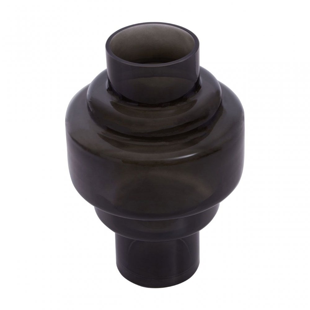 Cayden Small Black Smoked Glass Vase