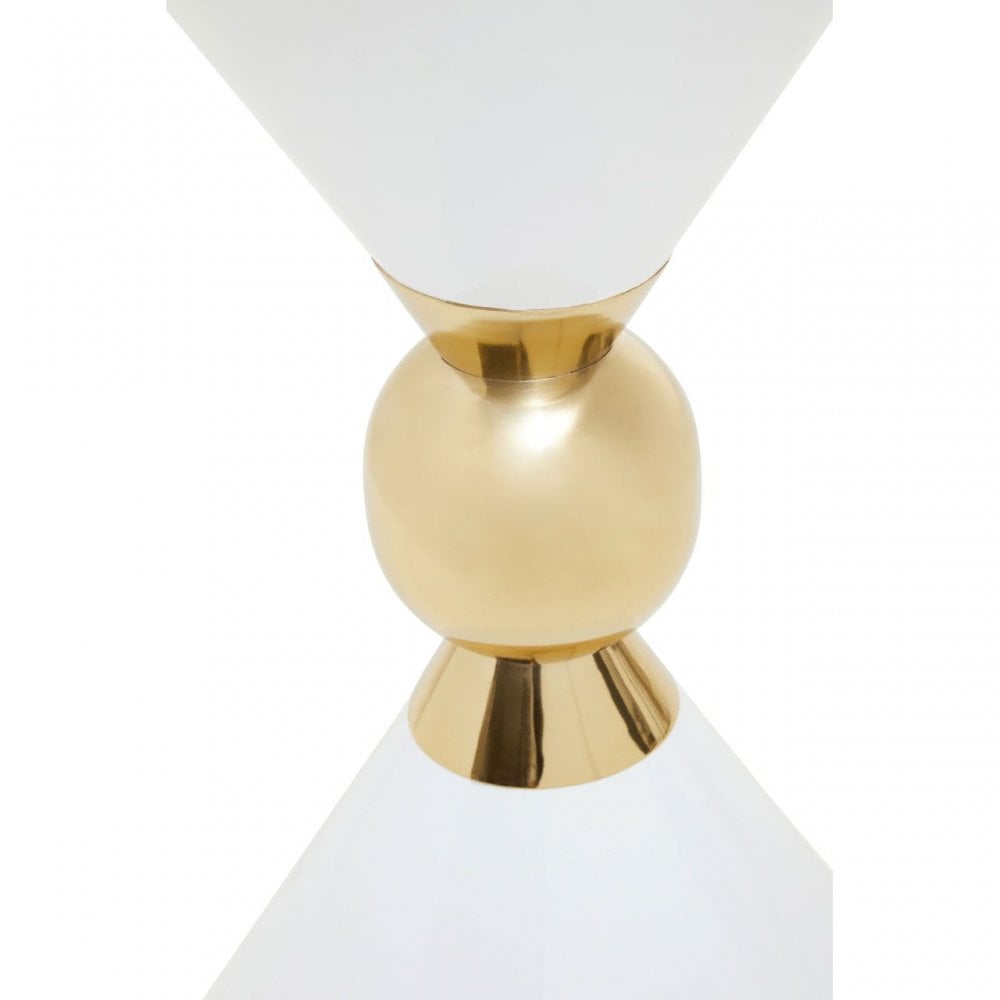 Jaipur White And Gold Finish Side Table