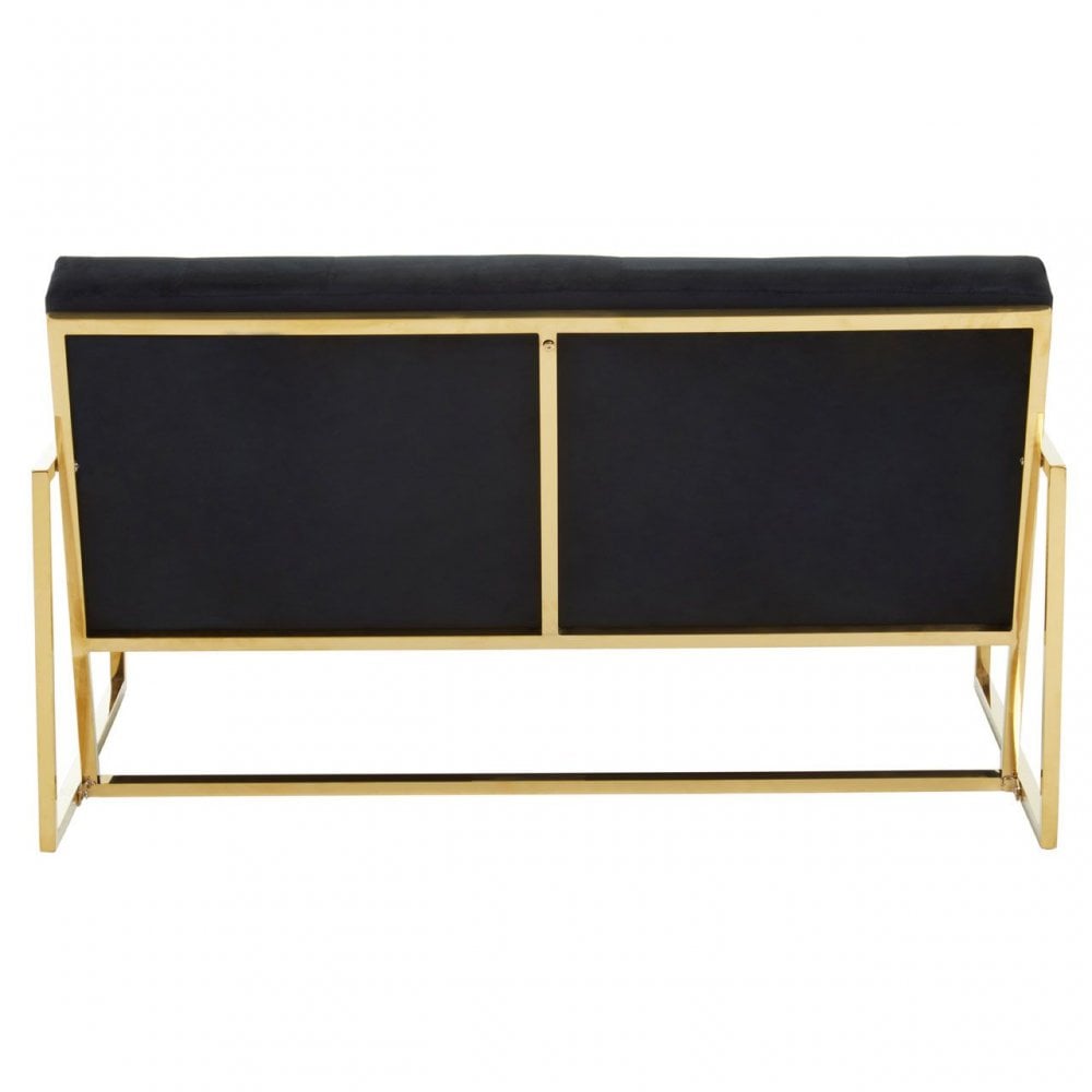 Azalea Two Seat Black Velvet Sofa