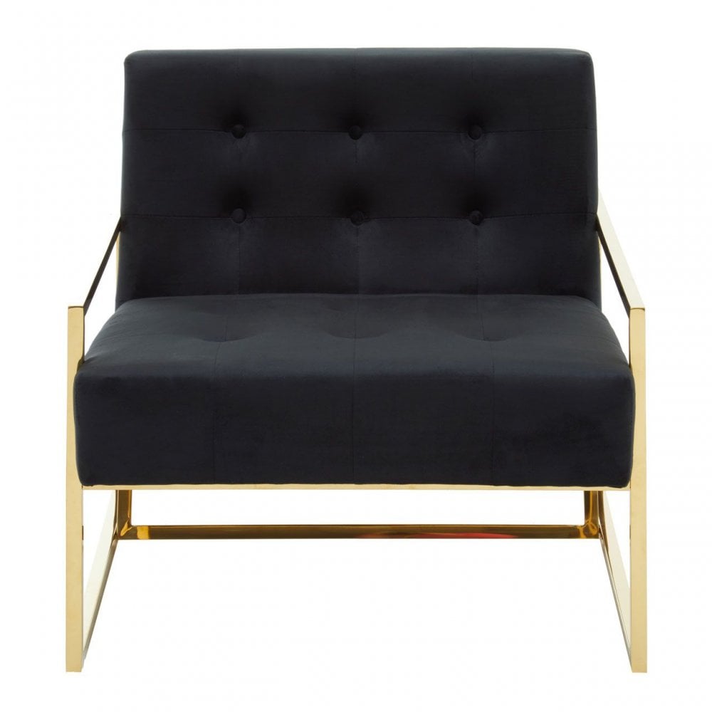 Azalea Black Velvet Chair