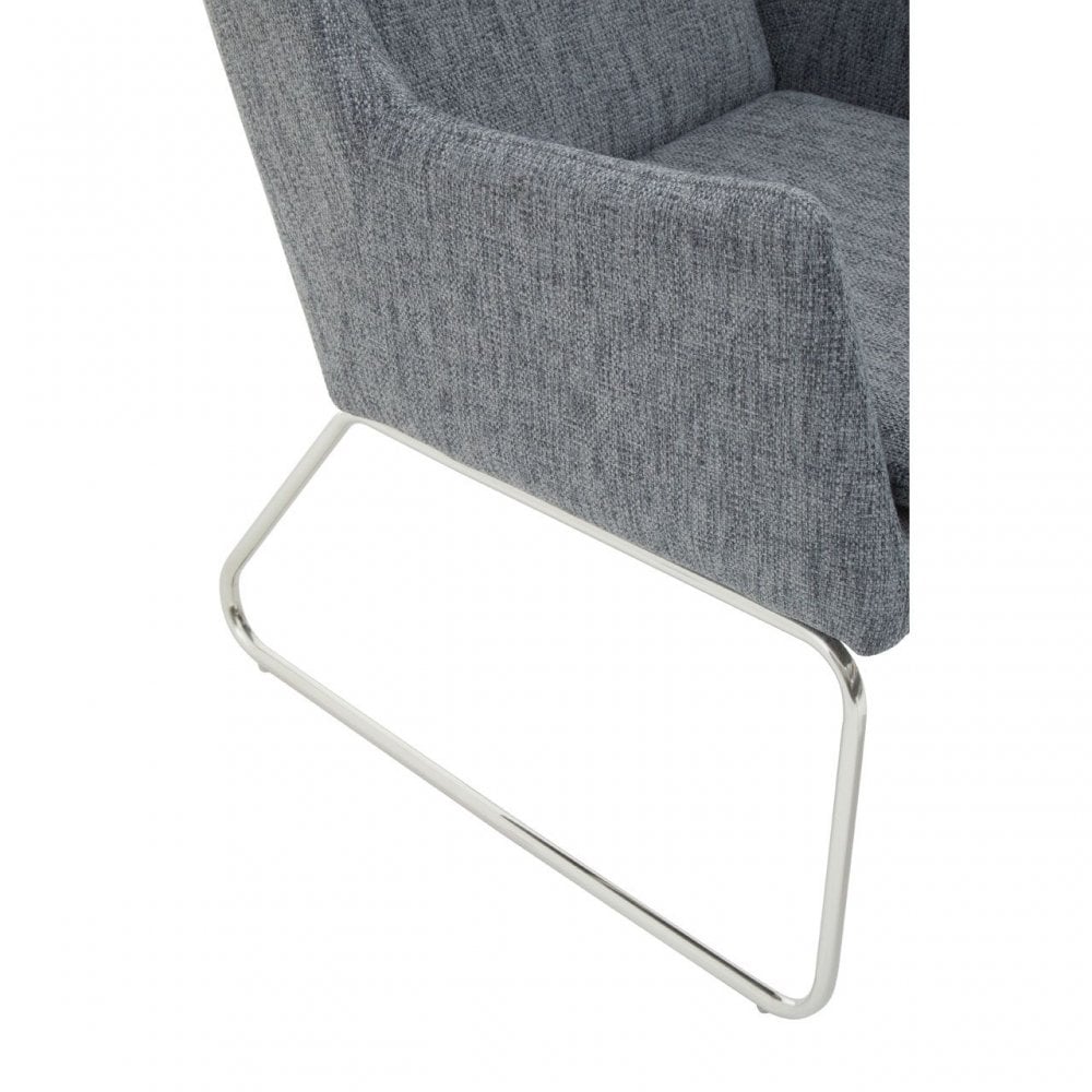 Azalea Grey Fabric Chair And Footstool