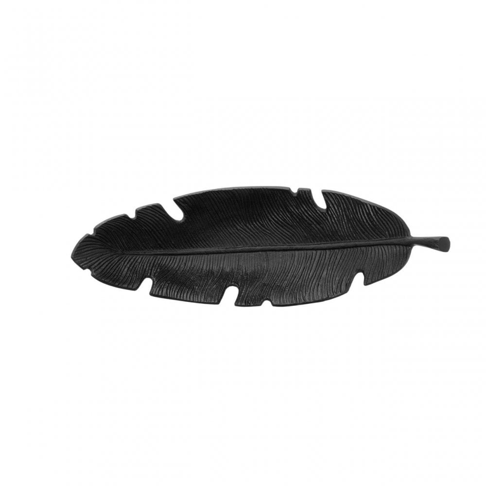 Prato Black Finish Curved Leaf Dish