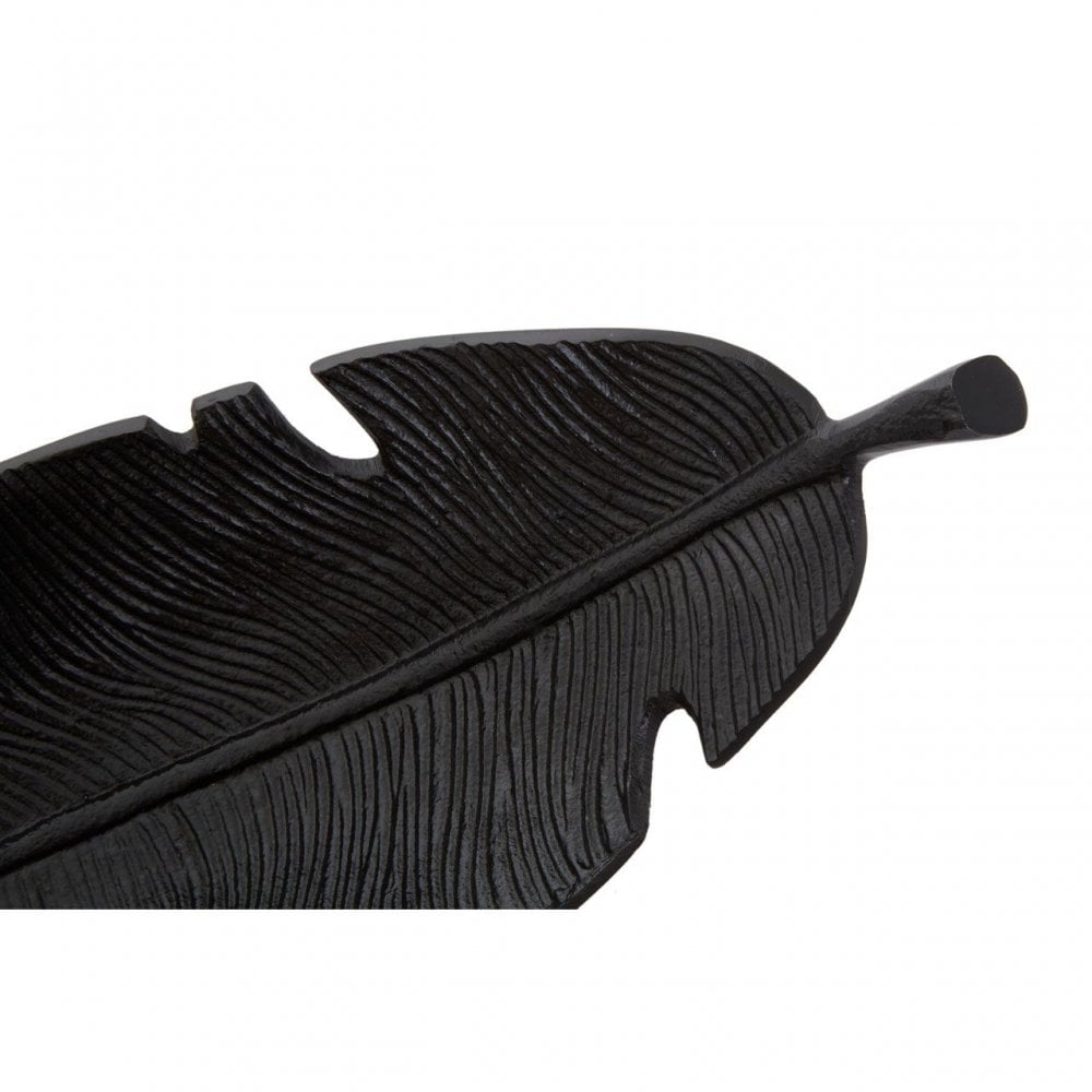 Prato Black Finish Curved Leaf Dish