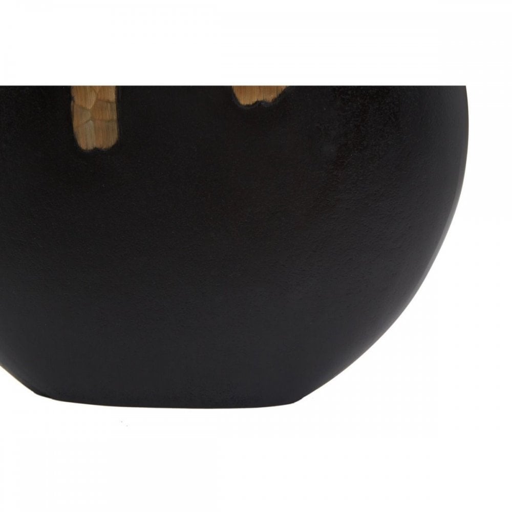 Daito Large Black Gold Round Vase