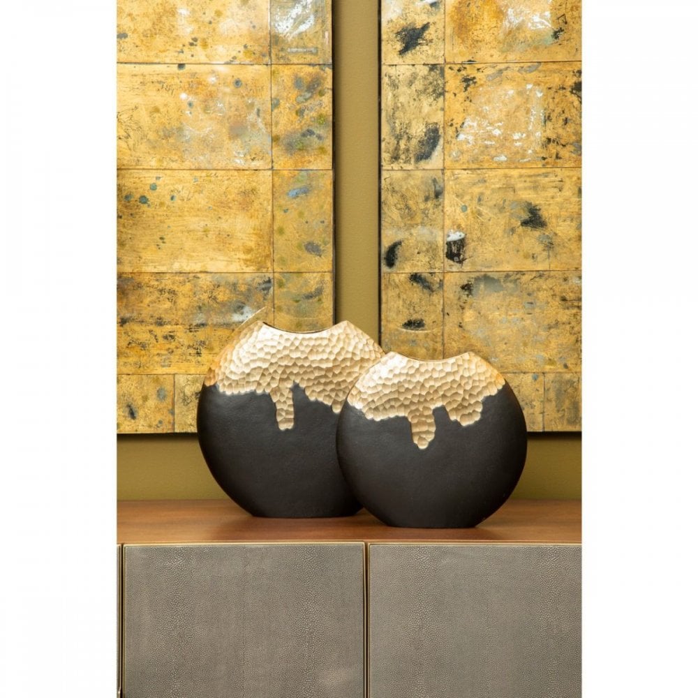Daito Small Black Gold Round Vase