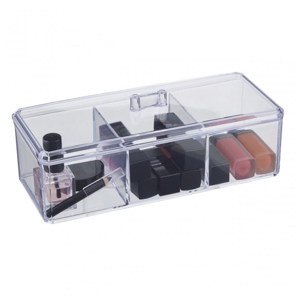 3 Compartment Cosmetics Organiser With Lid