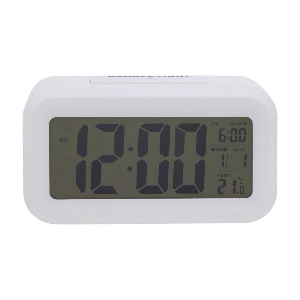 White Lcd Digital Clock