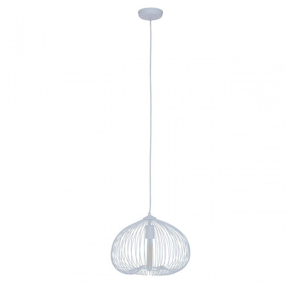 Lavis 1 Bulb White Finish Pendant Light