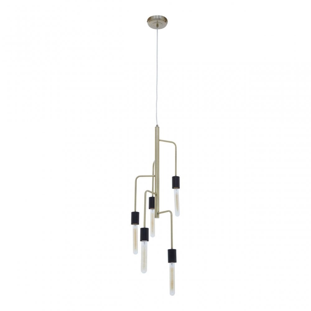 Lagona 5 Bulb Antique Brass Pendant Light